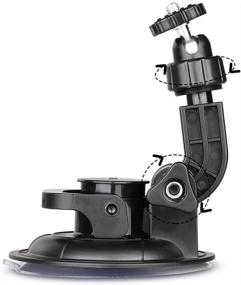 img 2 attached to 📸 HSU Suction Cup Mount for GoPro Hero 10 9 8 7 6 5 4 DJI Osmo Action Camera: Versatile Car Window Holder with 1/4-20 Ball Joint Thread, Ideal for Boats, Vehicles, and Windshields!