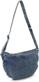 img 2 attached to 👜 Denim Indigo Hobo Crossbody Bag for Women - Versatile Shoulder Bag