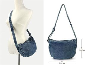 img 3 attached to 👜 Denim Indigo Hobo Crossbody Bag for Women - Versatile Shoulder Bag