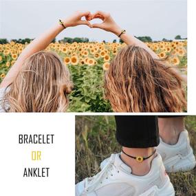 img 1 attached to 🌻 Sunflower/Cross/Heart/Compass Matching Couple Friendship Bracelets - Me&Hz Pinky Promise Bracelet: Ideal Gift for Women, Girls, Mothers, Daughters, and Best Friends