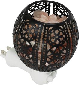 img 1 attached to Himalayan Rock Salt Lamp Night Light with Metal Basket by Iconikal