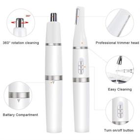 img 2 attached to 🔌 4-in-1 Electric Ear and Nose Hair Trimmer Clippers - Painless Eyebrow Trimmer for Women & Men - Waterproof, Lightweight - Perfect Gift for All!