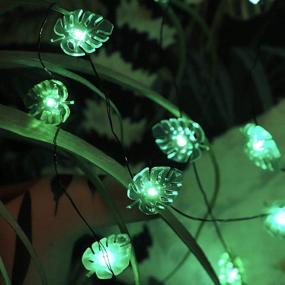 img 3 attached to XIWU Monstera Leaf String Lights - 10 ft 40 LED Fairy Lights with Remote &amp; 12 Modes - Green Palm Leaves for Bedroom, St. Patrick's Day, Summer Party, Tropical Themed Decor - Green Decoration