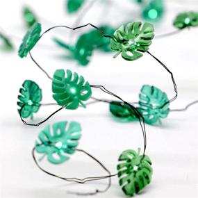 img 4 attached to XIWU Monstera Leaf String Lights - 10 ft 40 LED Fairy Lights with Remote &amp; 12 Modes - Green Palm Leaves for Bedroom, St. Patrick's Day, Summer Party, Tropical Themed Decor - Green Decoration