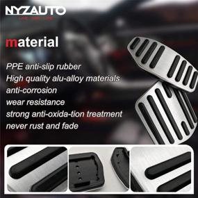 img 1 attached to 🚗 Enhance Your Driving Experience with NYZAUTO Anti-Slip Performance Foot Pedal Pads: Compatible with Rogue X-Trail Kicks Qashqai Sentra, Aluminum Brake & Gas Accelerator Pedal Covers