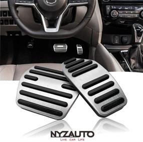 img 4 attached to 🚗 Enhance Your Driving Experience with NYZAUTO Anti-Slip Performance Foot Pedal Pads: Compatible with Rogue X-Trail Kicks Qashqai Sentra, Aluminum Brake & Gas Accelerator Pedal Covers