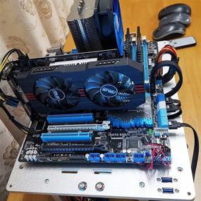 img 3 attached to 💦 A4 Mini ITX MATX Micro ATX ПК тестовая стойка открытая рама водяного охлаждения из алюминия USB 3.0 DIY Разогнанная поддержка HTPC Графическая карта: Последняя модель для кастомных ПК с водяным охлаждением!