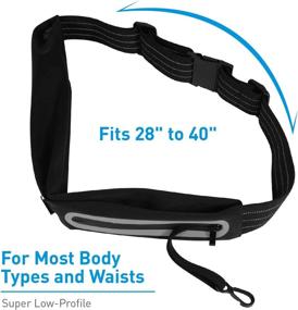 img 2 attached to 🏃 Macally Slim Running Belt Waist Pack - Compact & Low Profile Design - Non-Bounce Fanny Pack for Phone - Reflective Fitness Gear for Men & Women - Ideal for Jogging, Hiking, Cycling, Night Run (Black) - Model: RUNBELTSTRIP