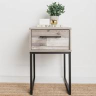 ashley neilsville industrial one drawer nightstand: authentic signature design with brown whitewash finish logo