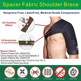 img 3 attached to IRUFA 3D Breathable Knit Elastic Patented Fabric Shoulder Brace for AC Joint support, Rotator Cuff Injury prevention, Dislocated Injury protection - Fits Both Left and Right Shoulder