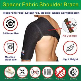 img 2 attached to IRUFA 3D Breathable Knit Elastic Patented Fabric Shoulder Brace for AC Joint support, Rotator Cuff Injury prevention, Dislocated Injury protection - Fits Both Left and Right Shoulder