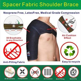 img 1 attached to IRUFA 3D Breathable Knit Elastic Patented Fabric Shoulder Brace for AC Joint support, Rotator Cuff Injury prevention, Dislocated Injury protection - Fits Both Left and Right Shoulder