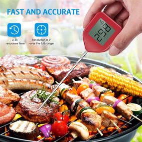 img 2 attached to 🌡️ (Updated Edition) Digital Kitchen Thermometer, Instant Read Accurate & Fast Cooking Thermometer with Auto Rotate Display, for Grilling, BBQ, Baking, Cooking