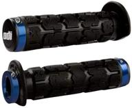 🔵 odi rogue lock-on atv hand grips - black/blue clamps / 120mm: durable and stylish grips for optimal control logo