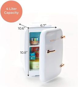 img 2 attached to 🌸 StylPro Rose Gold Mini Beauty Fridge (4L/6-Can): Portable Cooler and Warmer for Skincare, Nail Polish, Serums, Creams, Moisturizers, Toners, Sunscreen, and Home Items