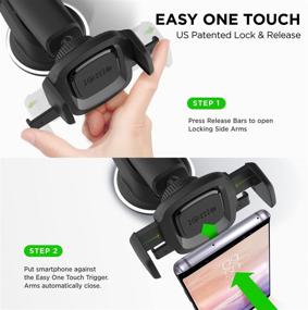 img 3 attached to 📱 IoTtIE Easy One Touch Mini Dash & Windshield Car Mount Phone Holder - Compatible with iPhone Xs Max R 8 Plus 7, Samsung Galaxy S10 E S9 S8 Plus Edge, Note 9 & Other Smartphones