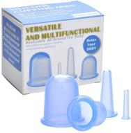 4-piece silicone vacuum massage cups set - chinese cupping therapy kit for cellulite reduction - body and facial massager for adults - home use (blue) logo