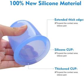 img 3 attached to 4-Piece Silicone Vacuum Massage Cups Set - Chinese Cupping Therapy Kit for Cellulite Reduction - Body and Facial Massager for Adults - Home Use (Blue)