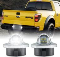 gempro led license plate light assembly tag lamp replacement for ford f150 f250 f350 f450 f550 superduty bronco excursion ranger expedition explorer rear plate lights, 6000k white, 2pcs (silver) logo