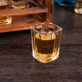 img 3 attached to 🥃 BARGIFTS 12 Shot Glass Server Set with Rustic Burnt Wood Tray - Crystal Shot Glasses for Parties &amp; Collections