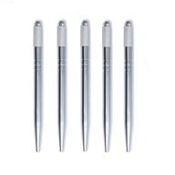 💇 pinkiou hair stroked microblading pen - silver embroidery manual eyebrow tattoo pen - pack of 5 for permanent makeup supplies - pmu tool logo