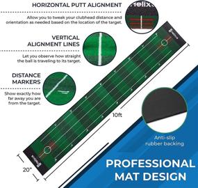 img 2 attached to 🏌️ Premium Golf Putting Green Set - 20"x10' Mat, Travel Bag, Balls, Backstop, Silicone Putting Cup - Indoor/Outdoor Use, Improve Your Technique