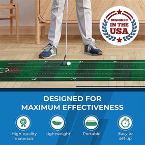 img 3 attached to 🏌️ Premium Golf Putting Green Set - 20"x10' Mat, Travel Bag, Balls, Backstop, Silicone Putting Cup - Indoor/Outdoor Use, Improve Your Technique