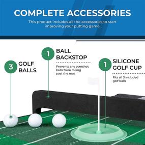 img 1 attached to 🏌️ Premium Golf Putting Green Set - 20"x10' Mat, Travel Bag, Balls, Backstop, Silicone Putting Cup - Indoor/Outdoor Use, Improve Your Technique