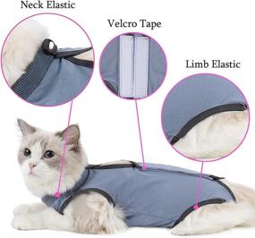 img 3 attached to Cat Surgery Recovery Suit for Abdominal Wound or Skin Diseases - E-Collar Alternative for Cats and Dogs After Surgery - Pajama Suit for Better Healing