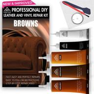 🛋️ complete leather repair kits for brown couches - ultimate solution for vinyl, furniture & upholstery - scratch repair, dye & restore your couch, boat or car seats logo