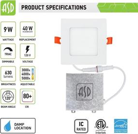 img 3 attached to ⚡️ ASD Ultra Thin Temperature Selectable 3000K 4000K 5000K Industrial Electrical and Lighting Components: Premium Quality Lighting Solutions for Versatile Industrial Applications