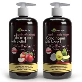 img 4 attached to Vita A to Zee Apple Cider Vinegar Shampoo & Avocado Coconut Conditioner Set - 16.9 fl oz Bottles (2-Pack), Promotes Hair Growth, Enhances Shine, Relieves Itchy Scalp and Dandruff, Minimizes Hair Loss, Moisturizes & Removes Build-up
