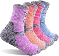 🧦 feideer women's hiking walking socks - 4-pack cushioned crew socks for outdoor recreation with moisture-wicking technology логотип