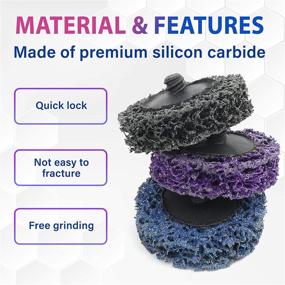 img 2 attached to 🔵 LotFancy Stripping Disc, 12PCS 2” Easy Strip and Clean Quick Change Discs with 1 Disc Pad Holder - Paint and Rust Remover Stripper, Silicon Carbide Abrasive Wheel, Blue Black Purple Assortment