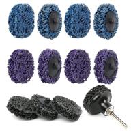 🔵 lotfancy stripping disc, 12pcs 2” easy strip and clean quick change discs with 1 disc pad holder - paint and rust remover stripper, silicon carbide abrasive wheel, blue black purple assortment logo