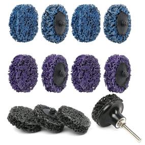 img 4 attached to 🔵 LotFancy Stripping Disc, 12PCS 2” Easy Strip and Clean Quick Change Discs with 1 Disc Pad Holder - Paint and Rust Remover Stripper, Silicon Carbide Abrasive Wheel, Blue Black Purple Assortment