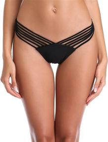 img 4 attached to 👙 RELLECIGA Women's Shell Design Strappy Thong Bikini Bottom: Stylish & Flattering Swimwear Choice