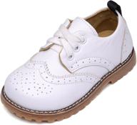 👞 breathable leather toddler boys' oxfords shoes by ubella in oxford style logo