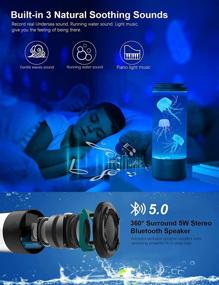 img 2 attached to 🐠 White Noise LED Jellyfish Aquarium Lamp with Bluetooth Speaker - 7 Color Changing Mood Night Light for Home Office Sleep Relaxation - Perfect Gift for Kids Teens Girls Boys Adults