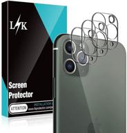 [3 пакета] l k протектор для камеры iphone 11 pro/max, защитное стекло высокой четкости - дружелюбно к чехлу и легко устанавливается логотип