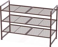 👞 bronze 3-tier stackable shoes rack storage shelf by simple houseware логотип