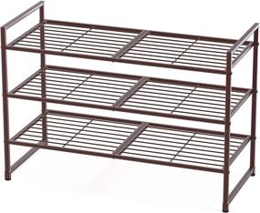 img 4 attached to 👞 Bronze 3-Tier Stackable Shoes Rack Storage Shelf by Simple Houseware