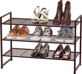 img 3 attached to 👞 Bronze 3-Tier Stackable Shoes Rack Storage Shelf by Simple Houseware