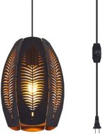 💡 rustic swag ceiling lamps - ylong-zs farmhouse hanging lights with 16.4 ft plug in cord, black and gold metal pendant light cage, in-line on/off dimmer switch, perfect for kitchen island, bedroom, hallway логотип