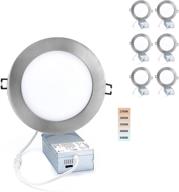 popanu ultra-thin 6 inch led canless recessed downlight - 🔦 adjustable 5 cct ceiling light with junction box for industrial electrical applications логотип