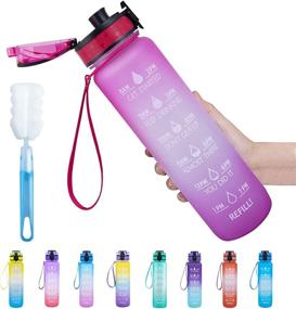 img 4 attached to Stay Hydrated with our 32oz Motivational Water Bottle – Time Marker, Removable Strainer, BPA Free Tritian, Leakproof, Non-Toxic – Ideal for Fitness, Gym and Outdoor Sports