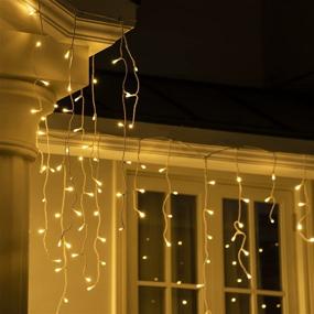 img 3 attached to 🎄 Vanthylit Icicle Christmas Lights: 320LT Warm White LED Outdoor Waterproof Strip Twinkle Fairy Lights - 8 Modes for Christmas Holiday Party Decorations