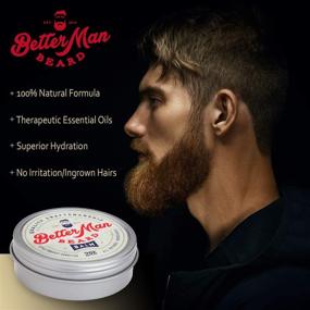 img 1 attached to 🧔 Better Man Beard Balm: 2 oz All-Natural Moisturizing Balm with Therapeutic Grade Essential Oils &amp; 100% Natural Formula - Balm-01