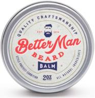 🧔 better man beard balm: 2 oz all-natural moisturizing balm with therapeutic grade essential oils &amp; 100% natural formula - balm-01 logo