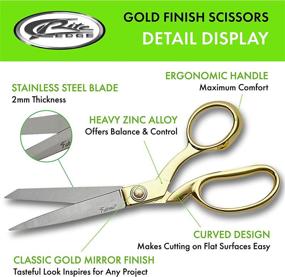 img 2 attached to 💫 SZCO Supplies Золотое покрытие Ручка Перекрестноширокие ножницы для шитья: Профессиональное качество